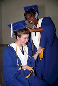 HIgh school graduation regalia by caps gown